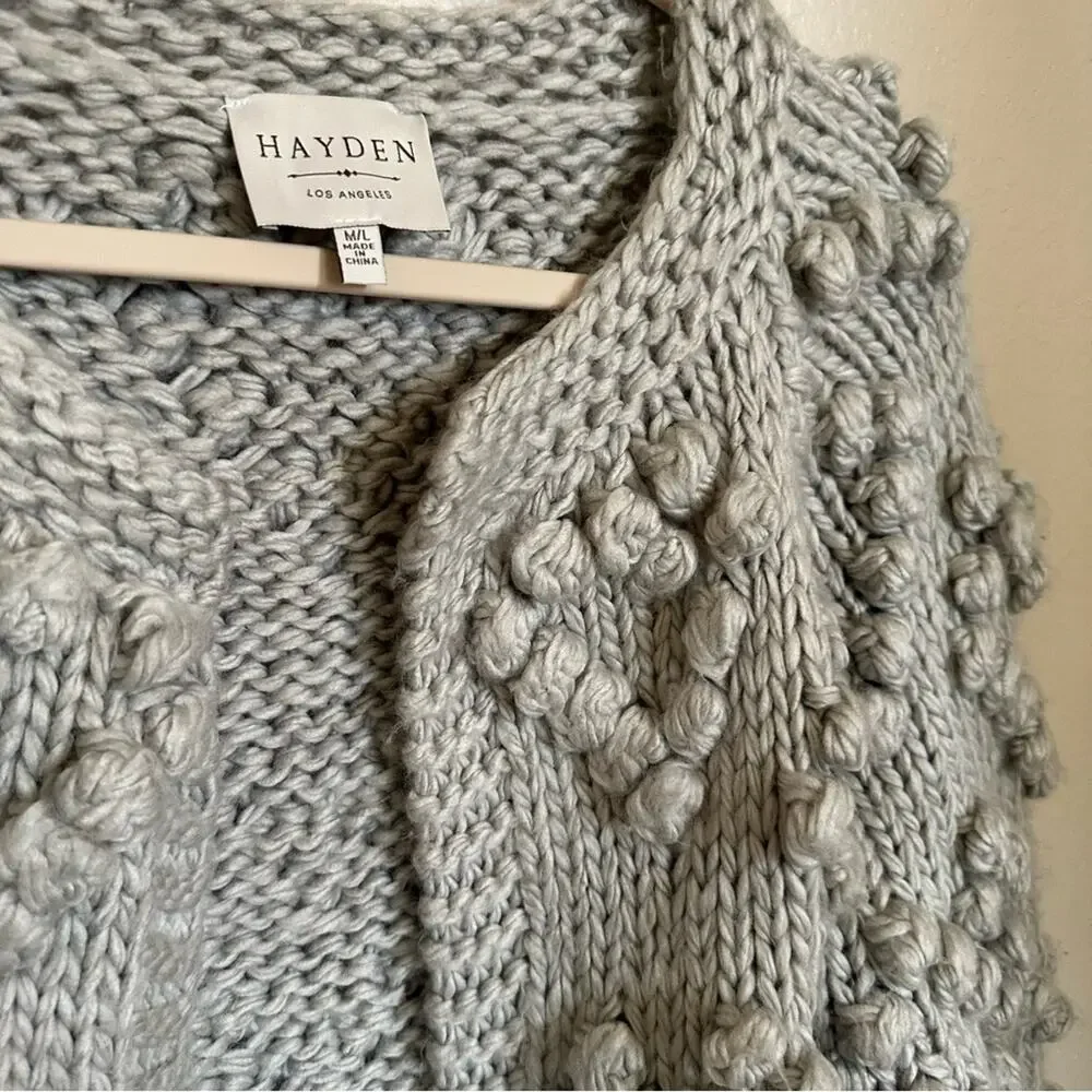 Hayden | Size M/L Los Angeles Heart Knit Cardigan Stone Grey Comfy Soft Fall
